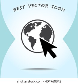 Go to web sign icon, vector illustration. Flat design style