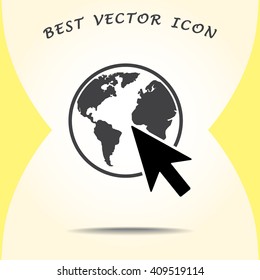Go to web sign icon, vector illustration. Flat design style