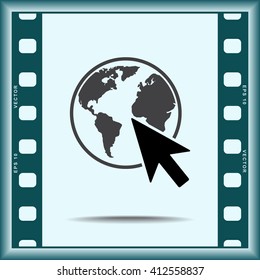 Go to web sign icon, vector illustration. Flat design style