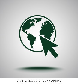 Go to web sign icon, vector illustration. Flat design style