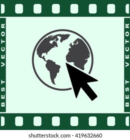 Go to web sign icon, vector illustration. Flat design style