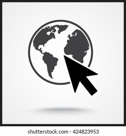 Go to web sign icon, vector illustration. Flat design style