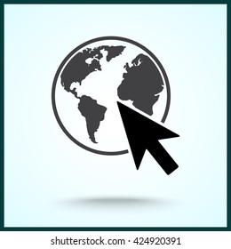 Go to web sign icon, vector illustration. Flat design style