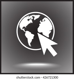 Go to web sign icon, vector illustration. Flat design style