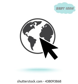 Go to web sign icon, vector illustration. Flat design style