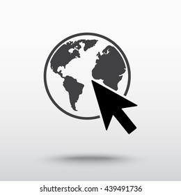Go to web sign icon, vector illustration. Flat design style
