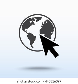 Go to web sign icon, vector illustration. Flat design style