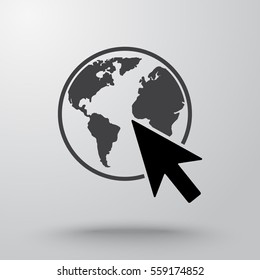 Go to web sign icon, vector illustration. Flat design style