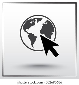 Go to web sign icon, vector illustration. Flat design style