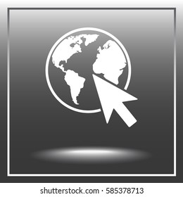 Go to web sign icon, vector illustration. Flat design style