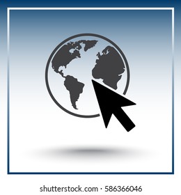 Go to web sign icon, vector illustration. Flat design style