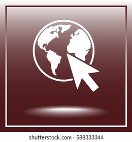 Go to web sign icon, vector illustration. Flat design style