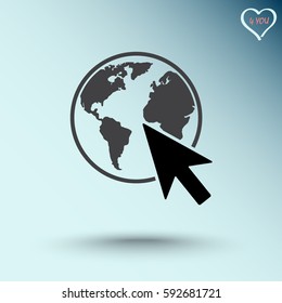 Go to web sign icon, vector illustration. Flat design style