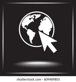 Go to web sign icon, vector illustration. Flat design style