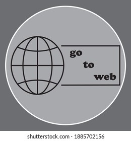 Go to web symbol icon. The globe icon.eps 10