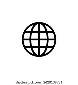 Ir al icono de símbolo web. Vector de icono de globo