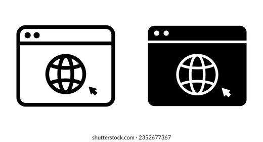 Go to web symbol icon. sign for mobile concept and web design. vector illustration