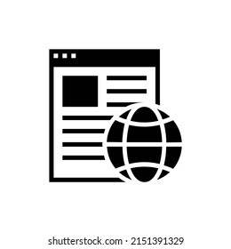 Ir a la ilustración vectorial del icono de símbolo web