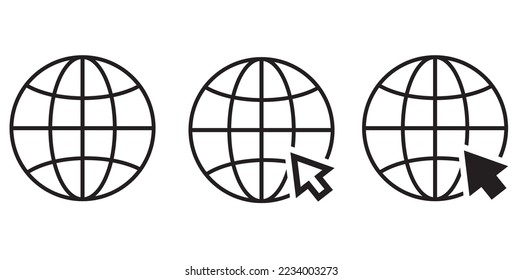Ir a la ilustración vectorial de icono de símbolo web, en blanco y negro