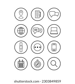 Go to web symbol icon vector illustration,Blank empty bubbles vector design elements,chat on line symbol template,notebook line icon, high quality outline symbol for web design or mobile app,flat cale