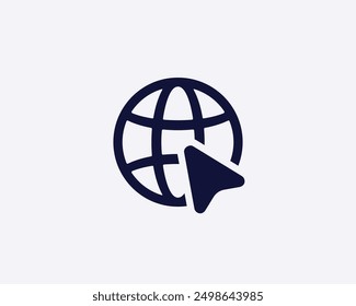 Go to web symbol icon vector illustration. Website pictogram. Modern flat design earth logo. Internet symbol for your web site design.