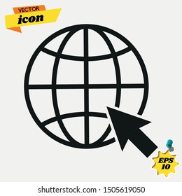 Go to web symbol icon. website symbol vector illustration
