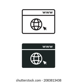 Go to Website icon in different style isolated on white background