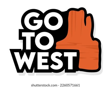 Go to west with white background 