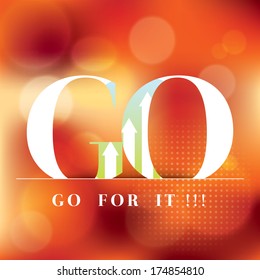 Go for it word on red background motivation concept illustration