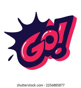 GO word text effect in graffiti style
