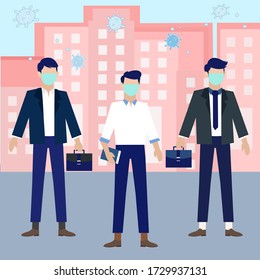 Go to work travel mask disease Virus corona covid-19