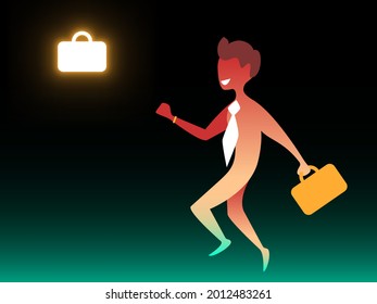 Go to work. Vector composition in gradient style