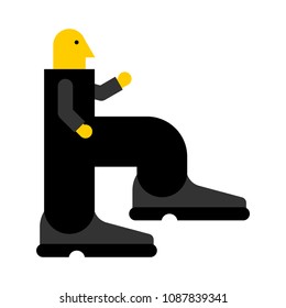 Go to work. Worker steps to work. Manager goes to job. Vector illustration