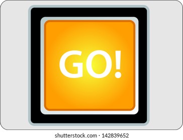 go yellow square web icon on grey background