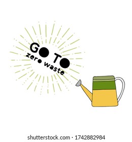 Go to zero waste. Zero waste lettering quotes set. Hand lettering illustration for your design