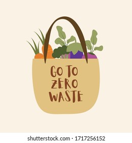 Go Zero Waste Vektorillustration Illustration, Keine plastische Concept Illustration im modernen Stil