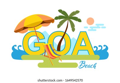 goa beach life design composition vector illustration