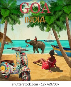 Goa. India vector poster.