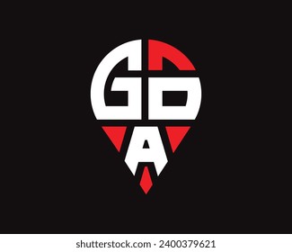 GOA letter location shape logo design