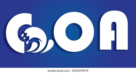 Goa letter original monogram logo design ,Isolated on Blue 
 Gradient back ground .Goa is a state on the southwestern coast of India within the Konkan region, Vector illustration Eps 10

