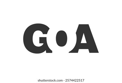 GOA logo design. Initial letter G O A bold font style for tech startups, consulting, corporate branding. Creative company name, headlines typography identity, trendy logotype. Vector illustration.