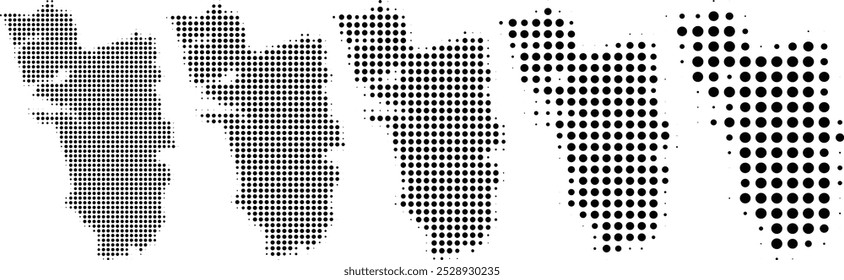 Meio-tom Goa Map em diferentes tamanhos.eps
