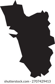 Goa Map Silhouette Isolated State of India