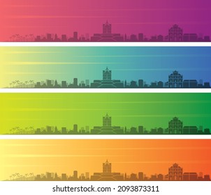 Goa Multiple Color Gradient Skyline Banner