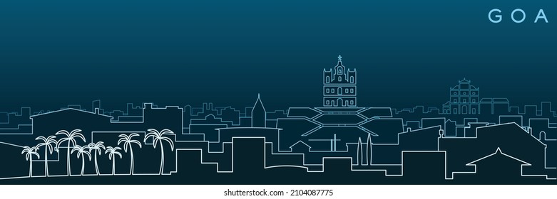 Goa Multiple Lines Skyline and Landmarks