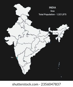 Goa state location and population in India