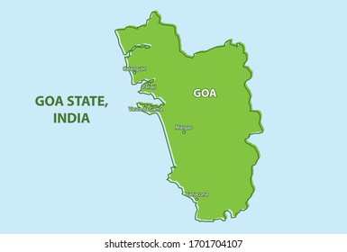 Goa State Map of India Country