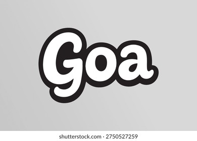 Goa Stylized Text Logo Vector