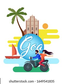 goa tourism collage design vector illustration