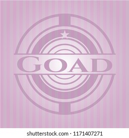 Goad badge with pink background